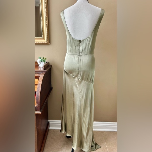 Bec + Bridge Mood Dance Cowl Neck Maxi Dress Satin Gown Sage Green Size US 14 - Picture 9 of 15